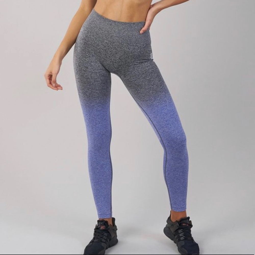 Gradient Blue and Gray Women's Leggings